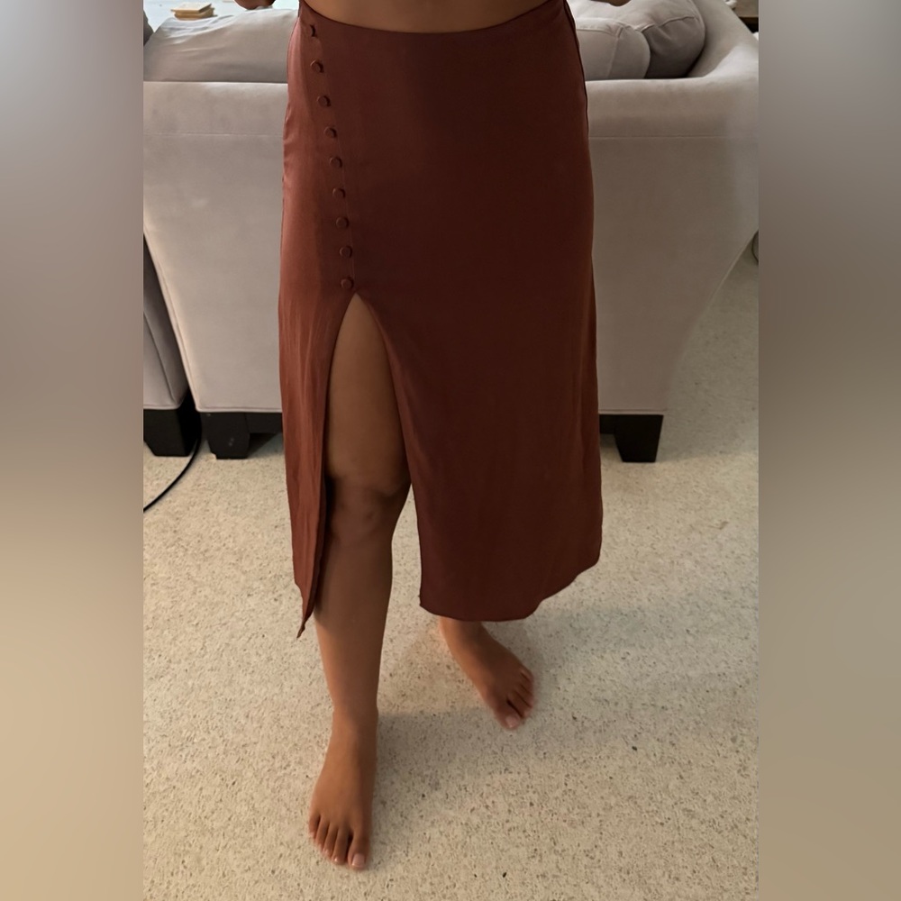 Abercrombie & Fitch Brown Midi Pencil Skirt